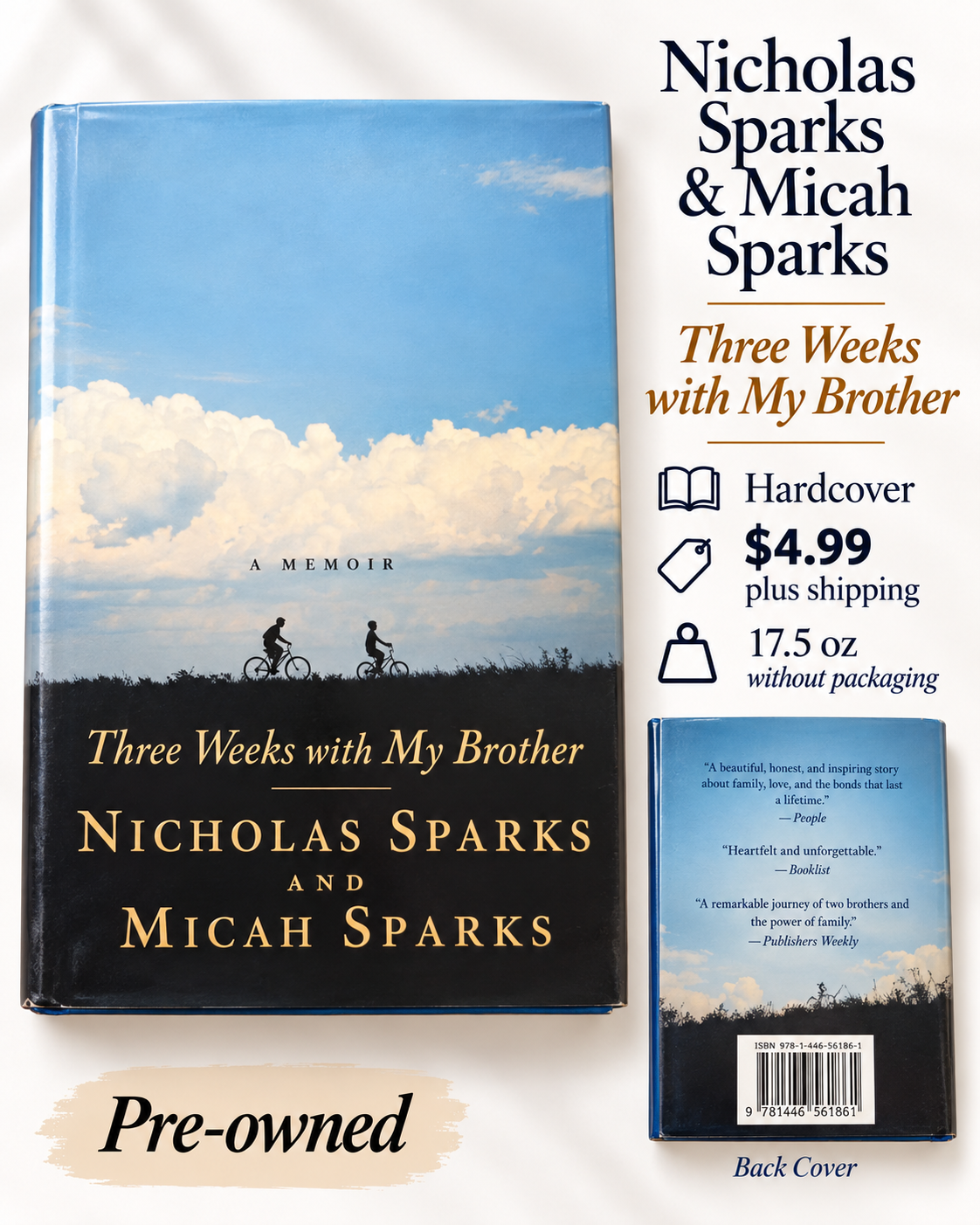 Cover of Three Weeks with My Brother by Nicholas Sparks & Micah Sparks