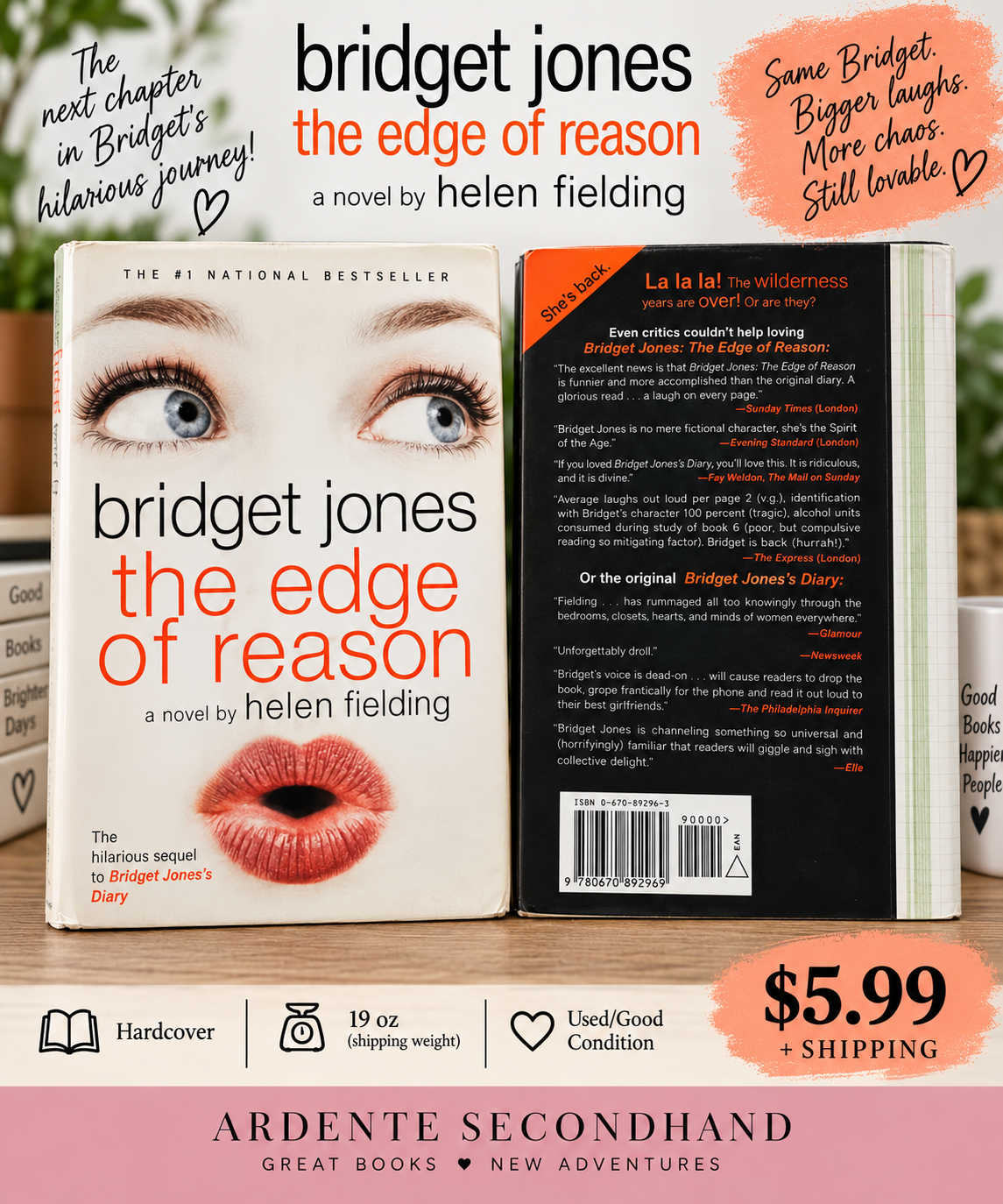 Cover of Bridget Jones: The Edge of Reason by Helen Fielding