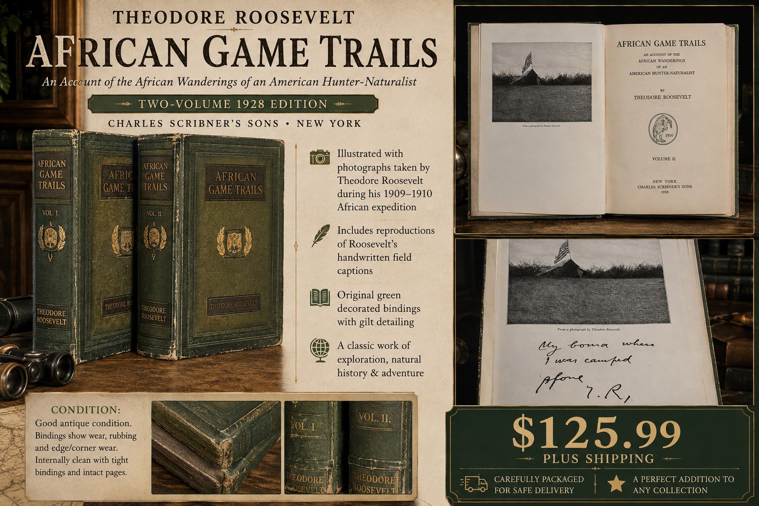 Theodore Roosevelt African Game Trails two-volume set